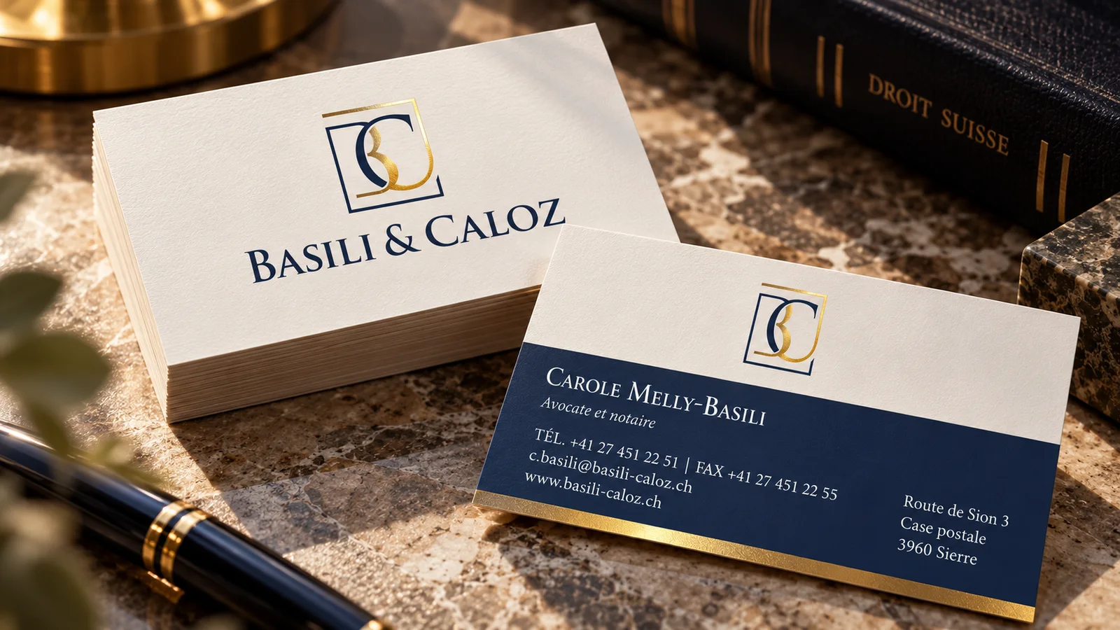 Basili & Caloz – Identité visuelle • Cartes de visite