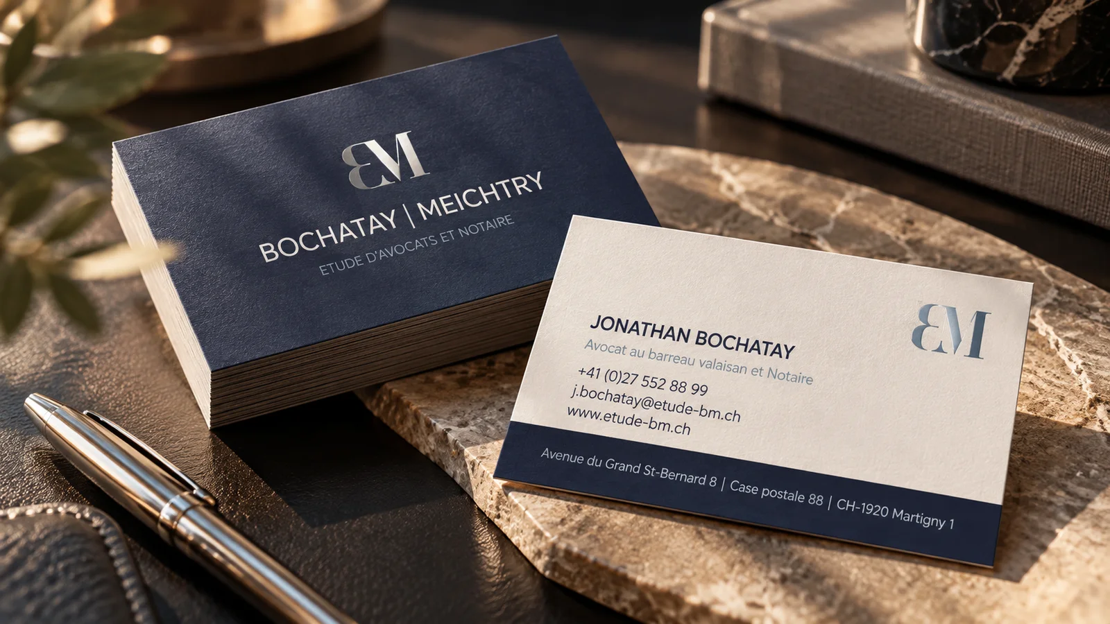 Bochatay | Meichtry – Identité visuelle • Cartes de visite